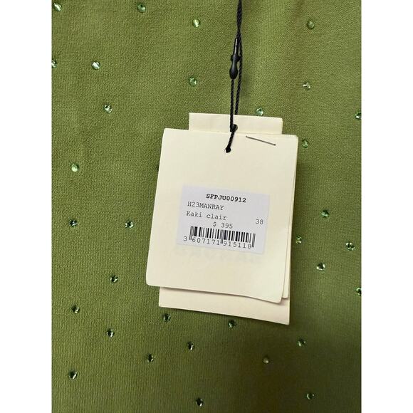 SANDRO Manray Crystal-Embellished Midi Skirt Sz 6 New with Tags - Picture 7 of 16